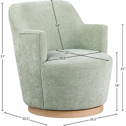 Clarita Mint Chenille Fabric Swivel Accent Chair