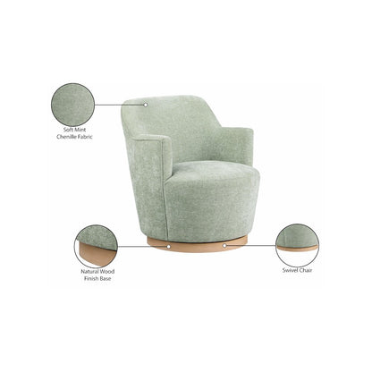 Clarita Mint Chenille Fabric Swivel Accent Chair