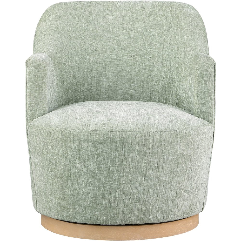 Clarita Mint Chenille Fabric Swivel Accent Chair