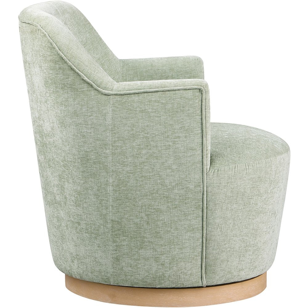 Clarita Mint Chenille Fabric Swivel Accent Chair