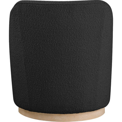 Clarita Black Boucle Fabric Swivel Accent Chair