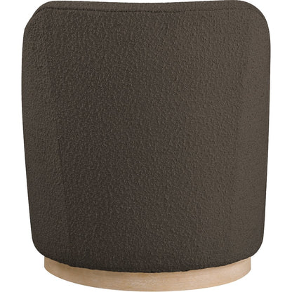 Clarita Brown Boucle Fabric Swivel Accent Chair