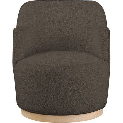Clarita Brown Boucle Fabric Swivel Accent Chair
