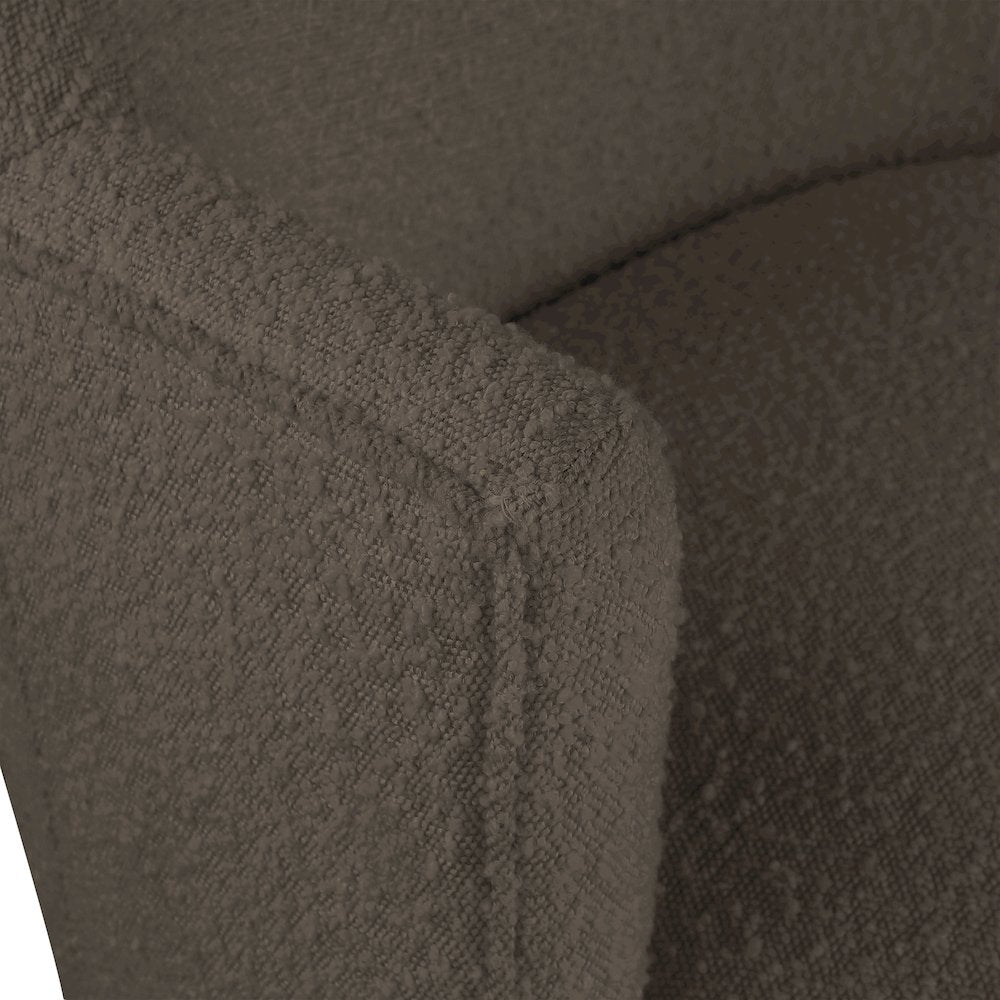 Clarita Brown Boucle Fabric Swivel Accent Chair