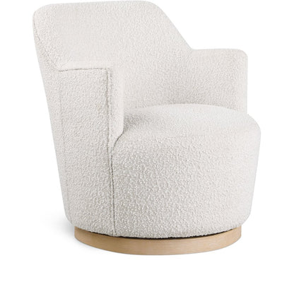 Clarita Cream Boucle Fabric Swivel Accent Chair
