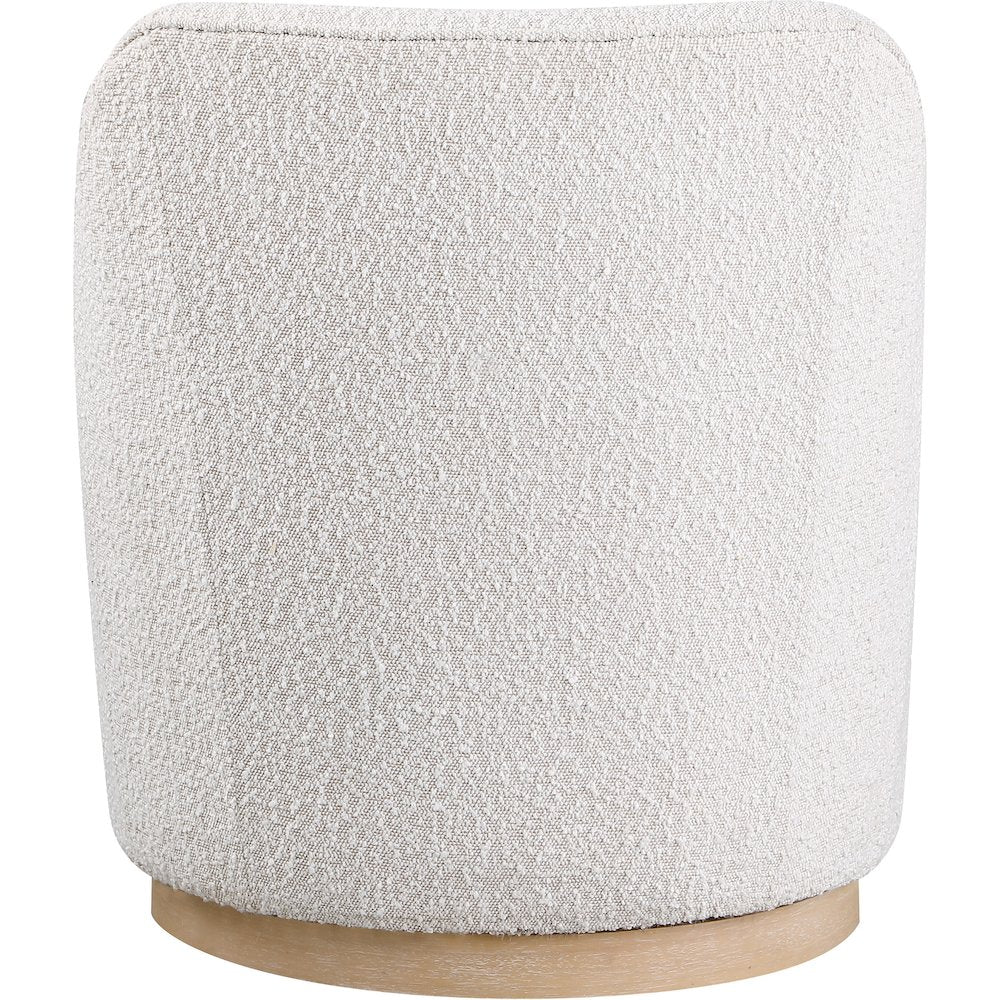 Clarita Cream Boucle Fabric Swivel Accent Chair