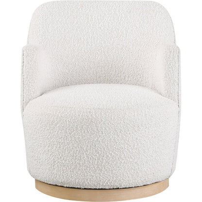 Clarita Cream Boucle Fabric Swivel Accent Chair
