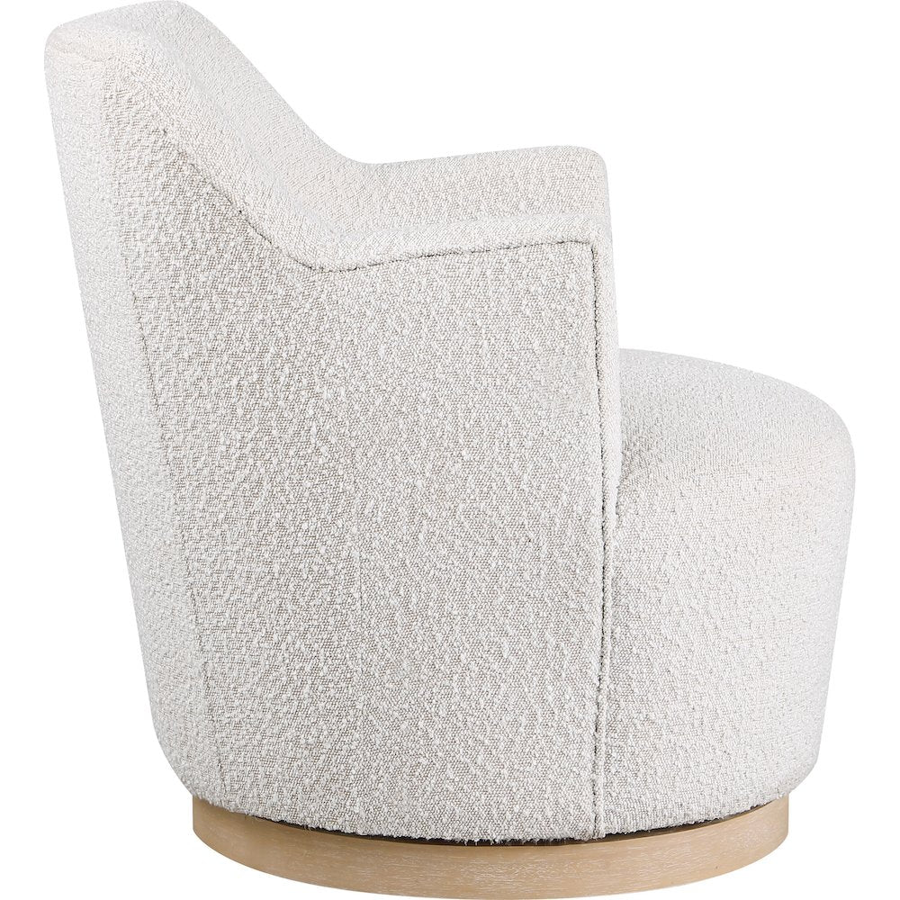 Clarita Cream Boucle Fabric Swivel Accent Chair