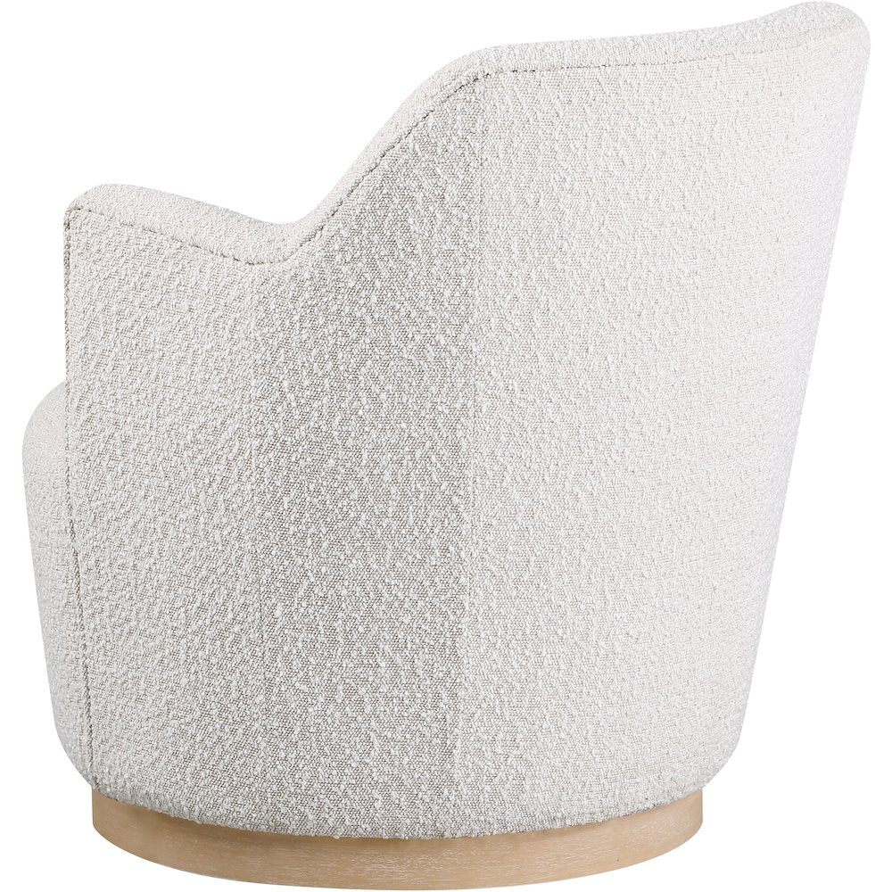 Clarita Cream Boucle Fabric Swivel Accent Chair