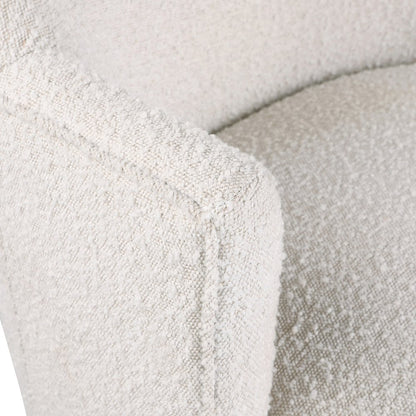 Clarita Cream Boucle Fabric Swivel Accent Chair