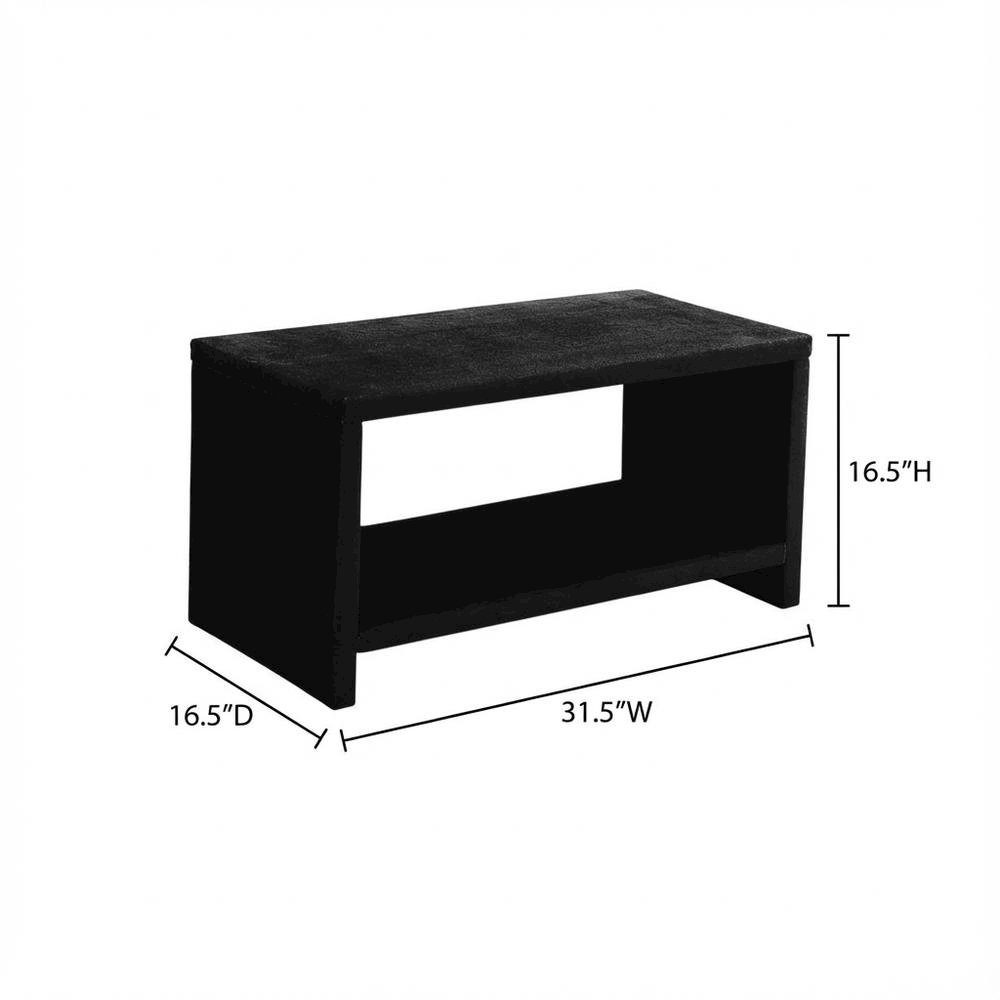 Black Velvet Nightstand with Contemporary Style and Soft Upholstery