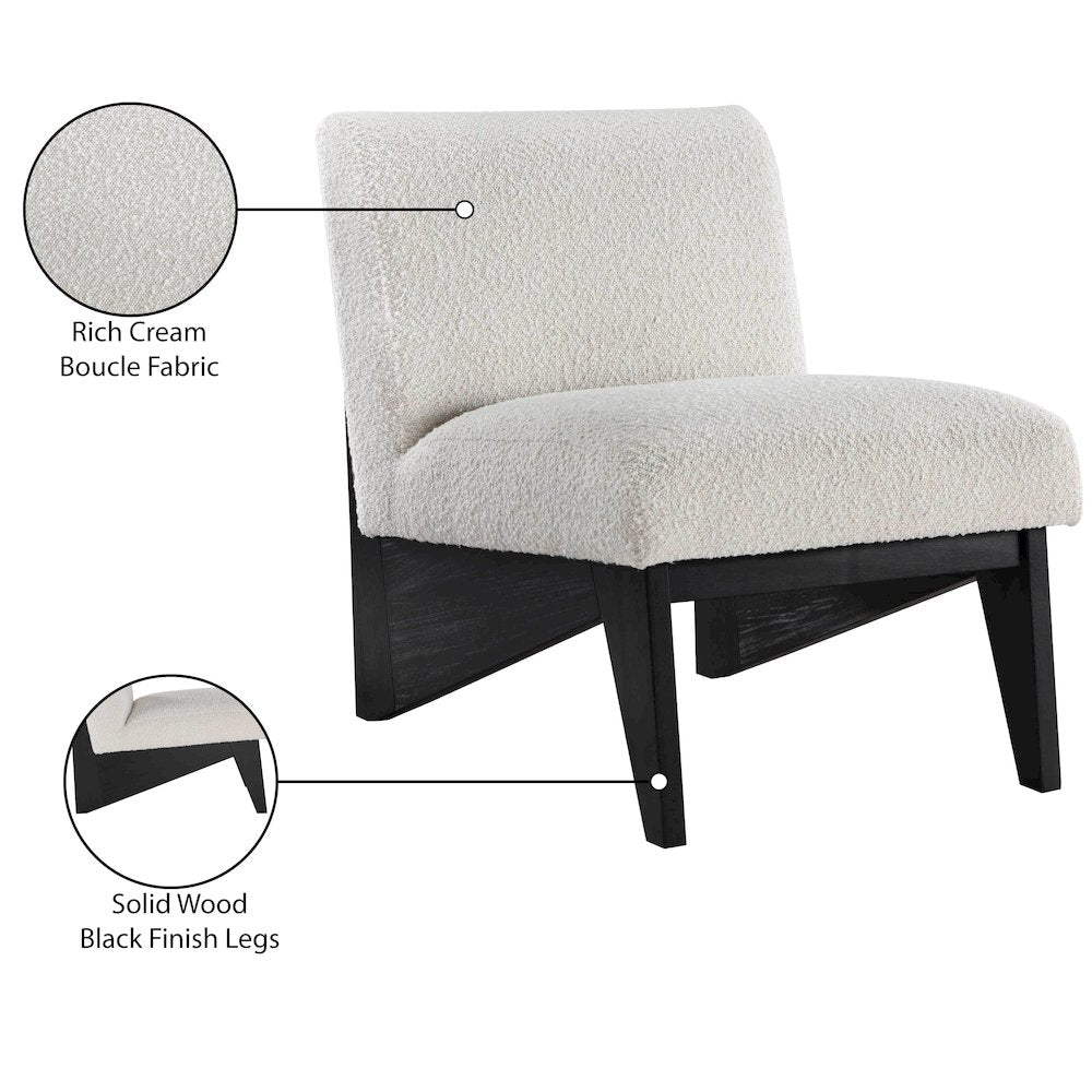Chapman Cream Boucle Fabric Accent Chair