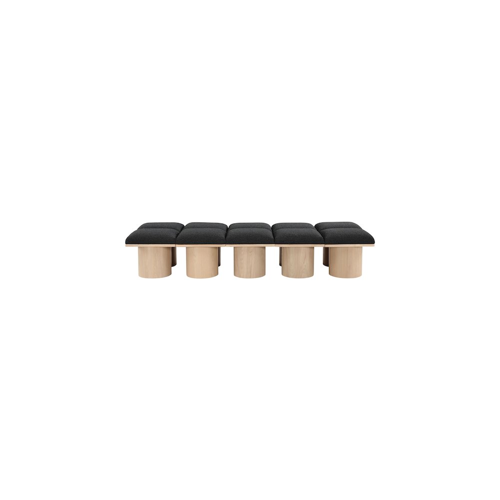 Pavilion Black Boucle Fabric Bench