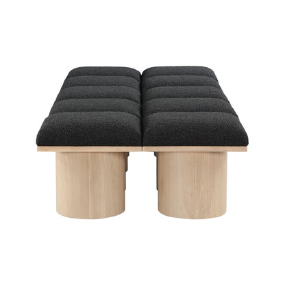 Pavilion Black Boucle Fabric Bench