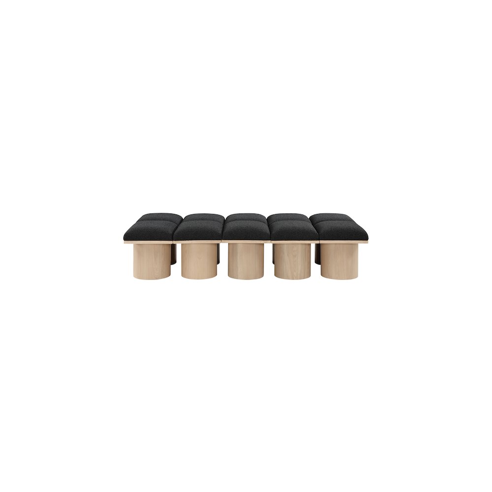 Pavilion Black Boucle Fabric Bench