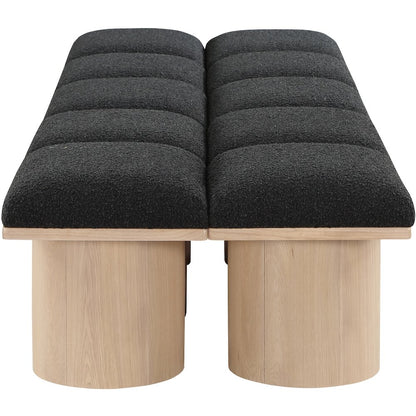 Pavilion Black Boucle Fabric Bench