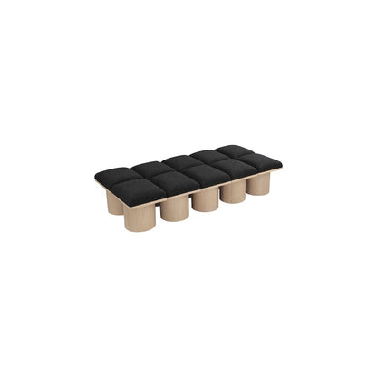 Pavilion Black Boucle Fabric Bench