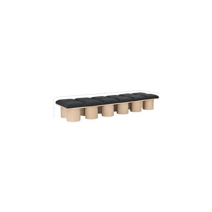 Pavilion Black Boucle Fabric Bench
