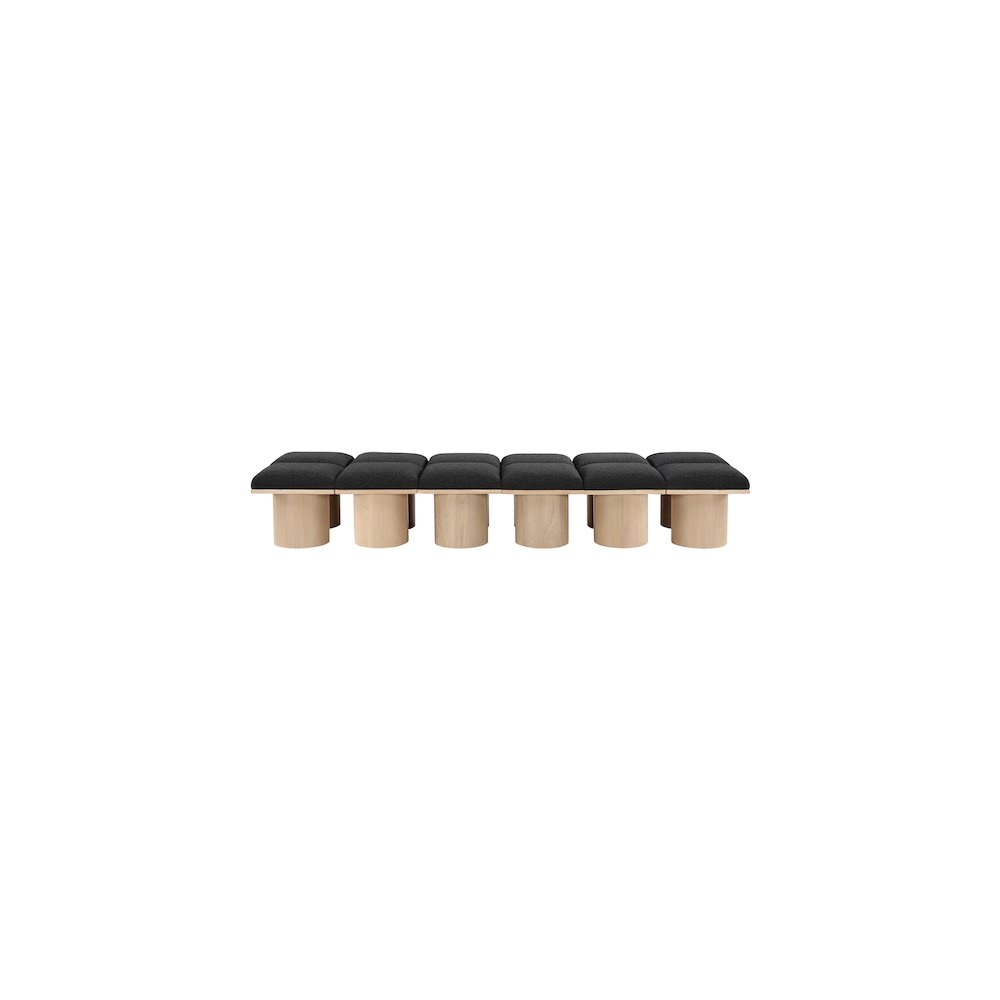 Pavilion Black Boucle Fabric Bench