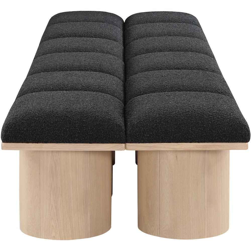 Pavilion Black Boucle Fabric Bench