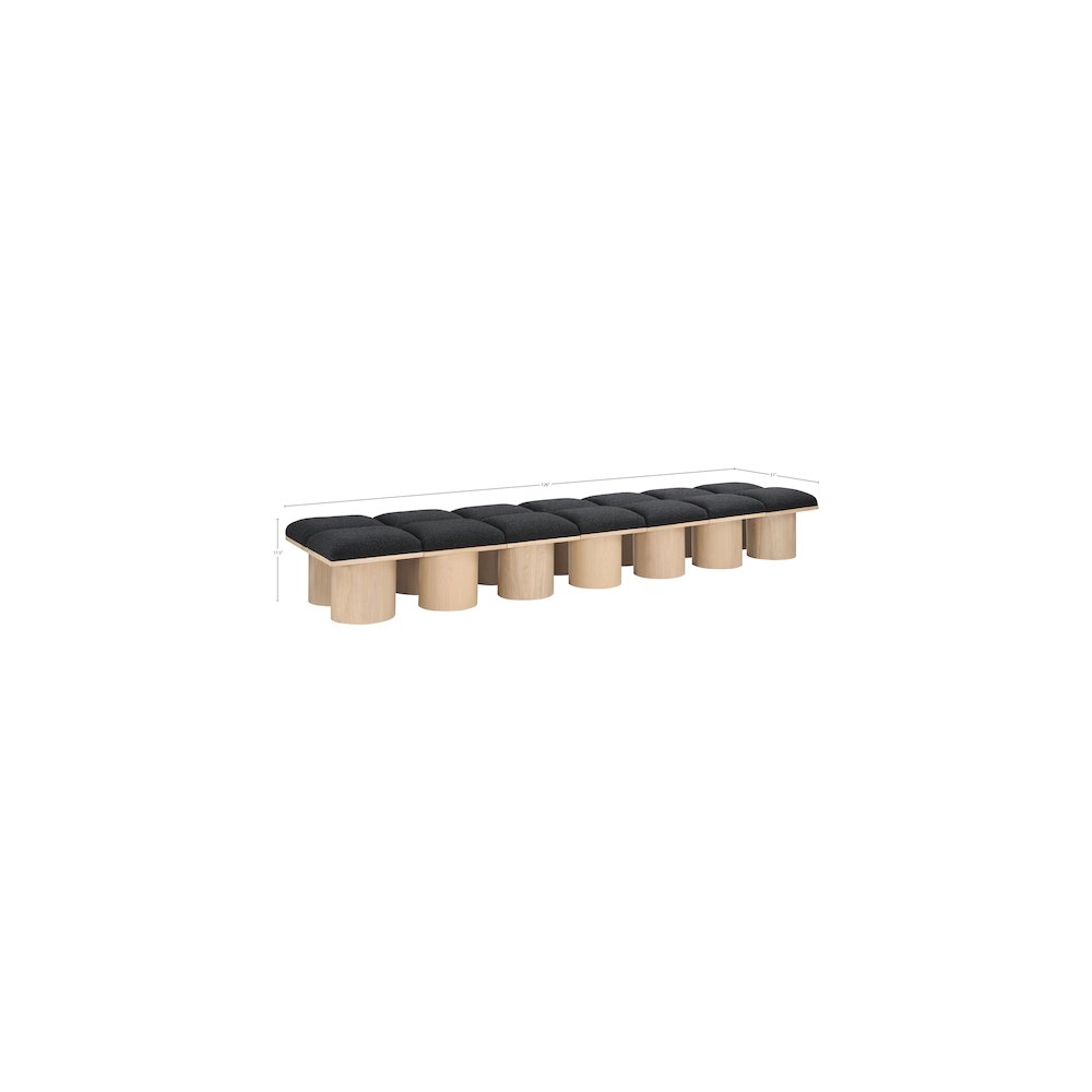 Pavilion Black Boucle Fabric Bench