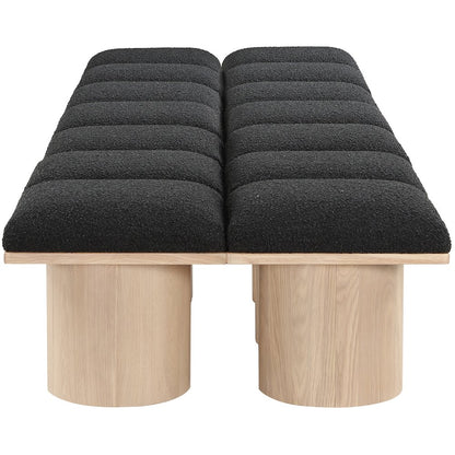 Pavilion Black Boucle Fabric Bench