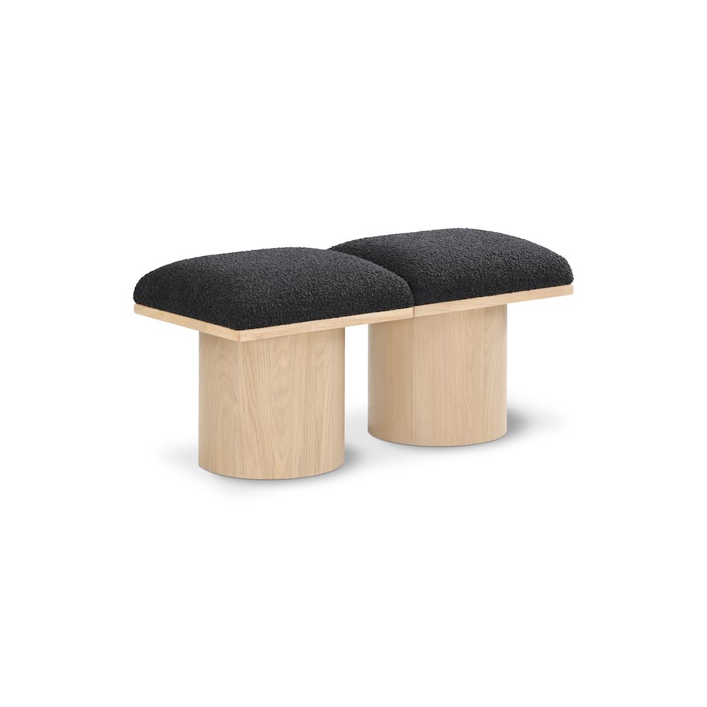 Pavilion Black Boucle Fabric Bench