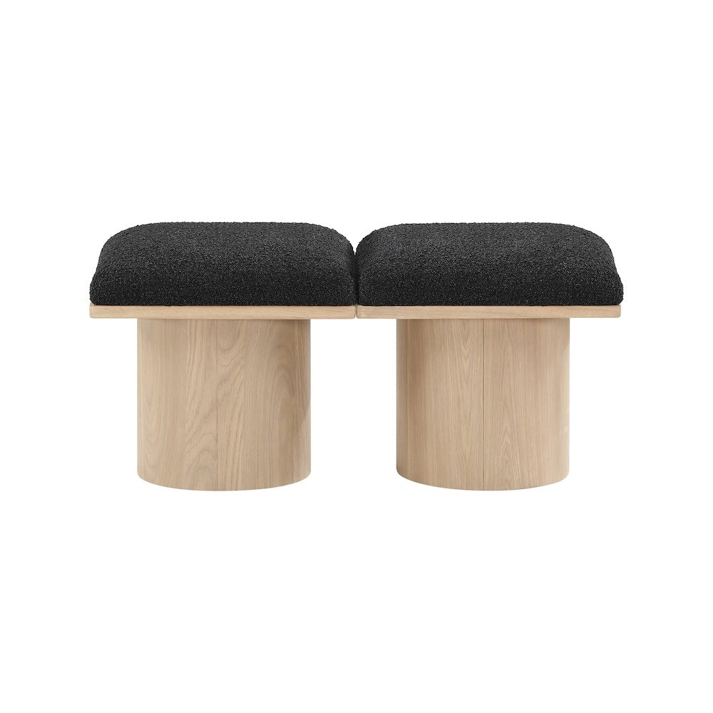 Pavilion Black Boucle Fabric Bench
