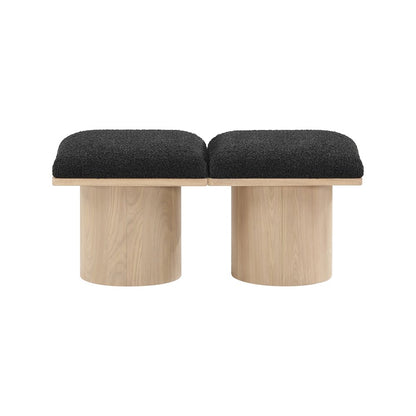 Pavilion Black Boucle Fabric Bench