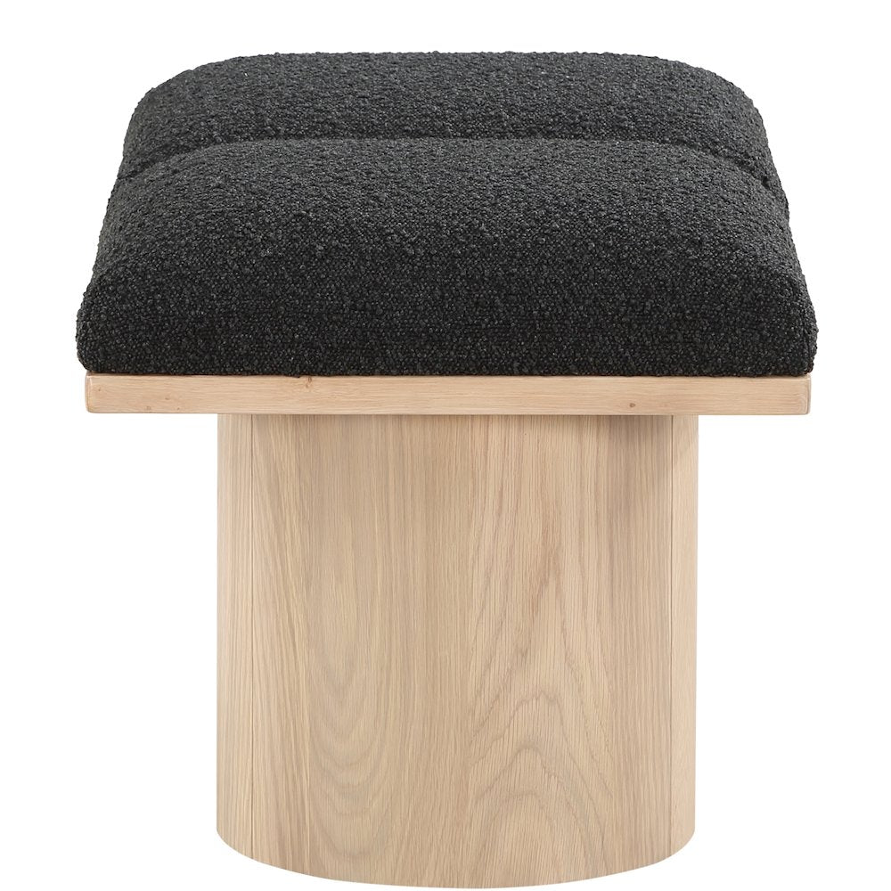 Pavilion Black Boucle Fabric Bench