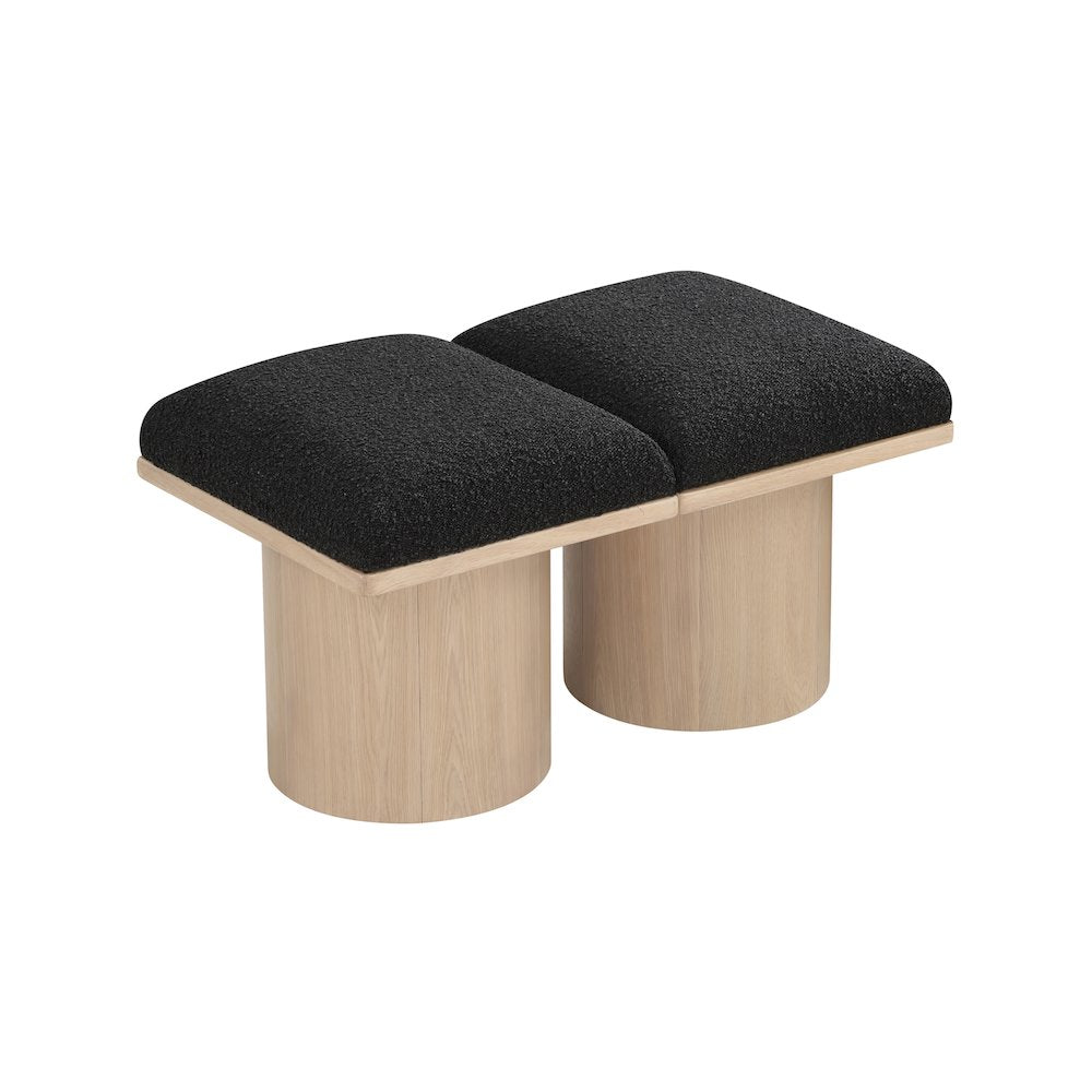 Pavilion Black Boucle Fabric Bench