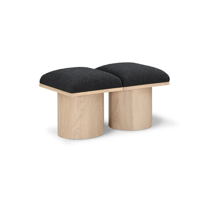 Pavilion Black Boucle Fabric Bench
