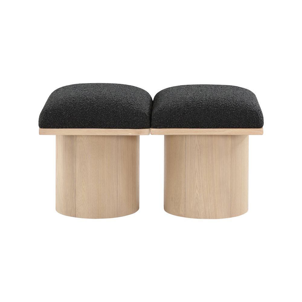 Pavilion Black Boucle Fabric Bench
