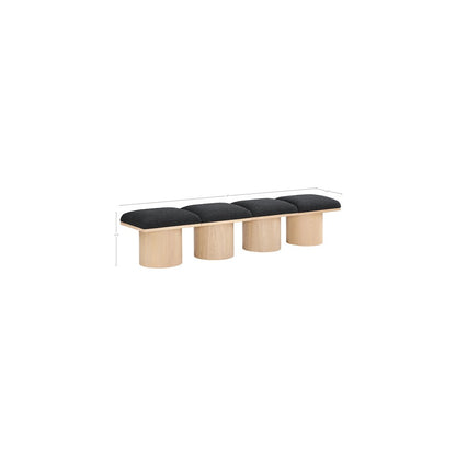 Pavilion Black Boucle Fabric Bench
