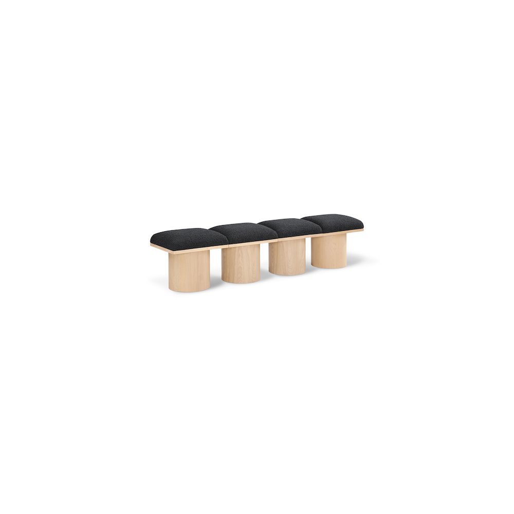 Pavilion Black Boucle Fabric Bench