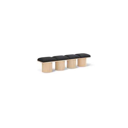 Pavilion Black Boucle Fabric Bench