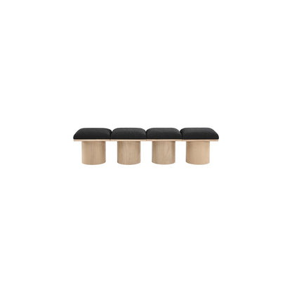 Pavilion Black Boucle Fabric Bench