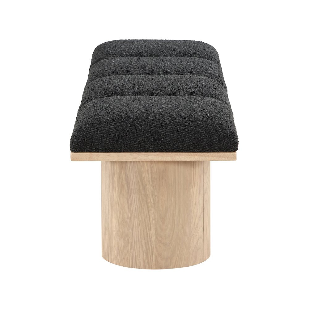 Pavilion Black Boucle Fabric Bench