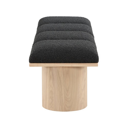 Pavilion Black Boucle Fabric Bench