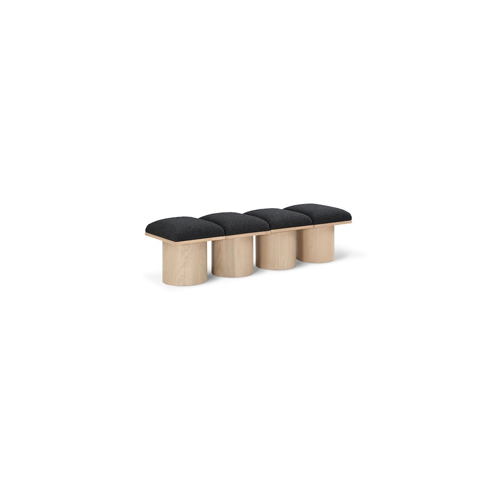 Pavilion Black Boucle Fabric Bench