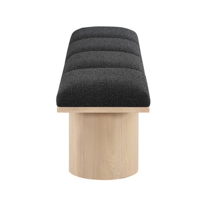 Pavilion Black Boucle Fabric Bench