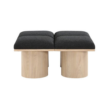 Pavilion Black Boucle Fabric Bench
