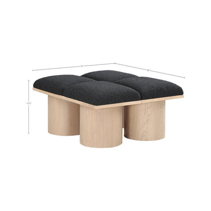 Pavilion Black Boucle Fabric Bench