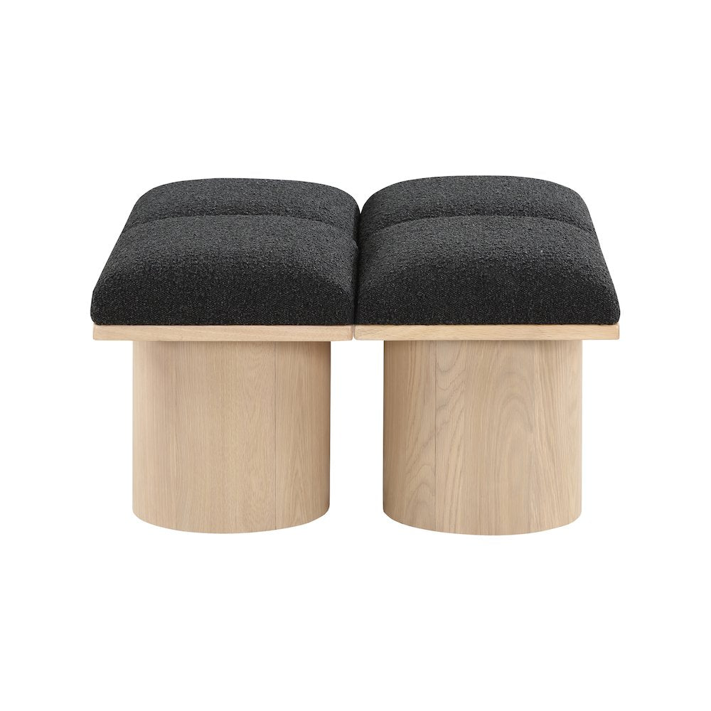 Pavilion Black Boucle Fabric Bench