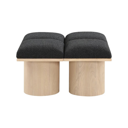Pavilion Black Boucle Fabric Bench