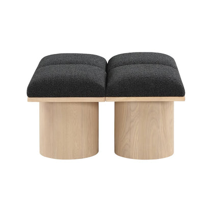 Pavilion Black Boucle Fabric Bench