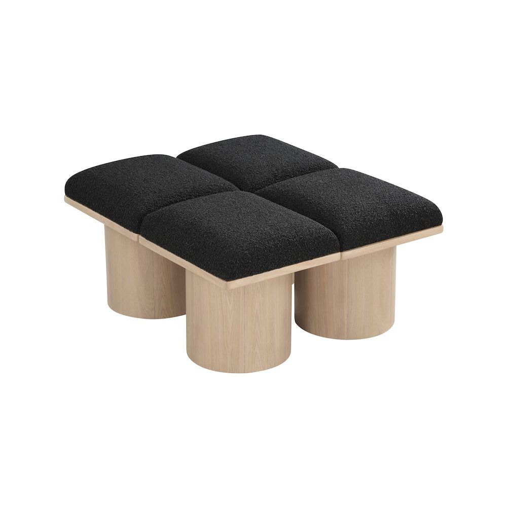 Pavilion Black Boucle Fabric Bench