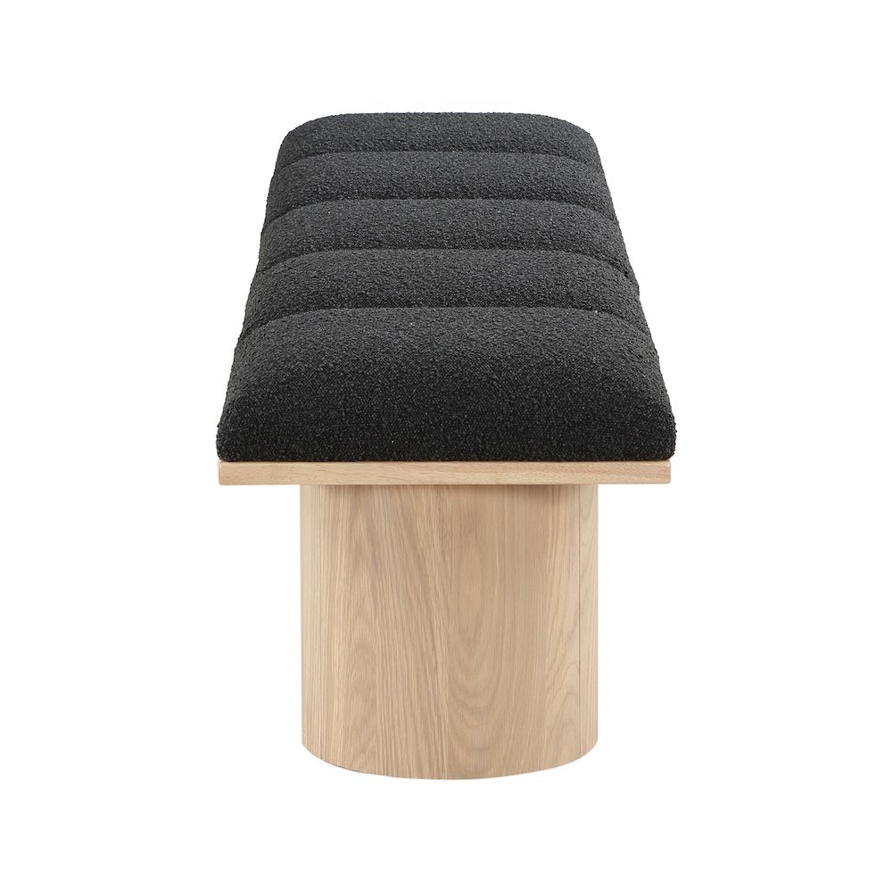 Pavilion Black Boucle Fabric Bench