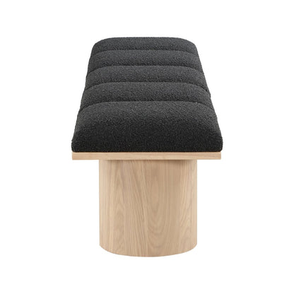 Pavilion Black Boucle Fabric Bench