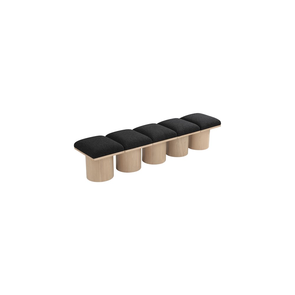 Pavilion Black Boucle Fabric Bench